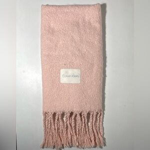 FREE with order Just ASK! Calvin Klein Baby Pink Blanket Scarf Soft Cozy Fringed